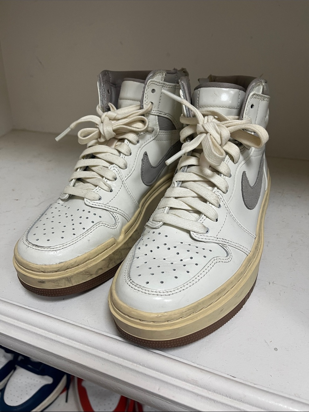 Jordan Women's High-Top Sneaker in Sail/Pale Vanilla/Medium Brown - Picture 2 of 5